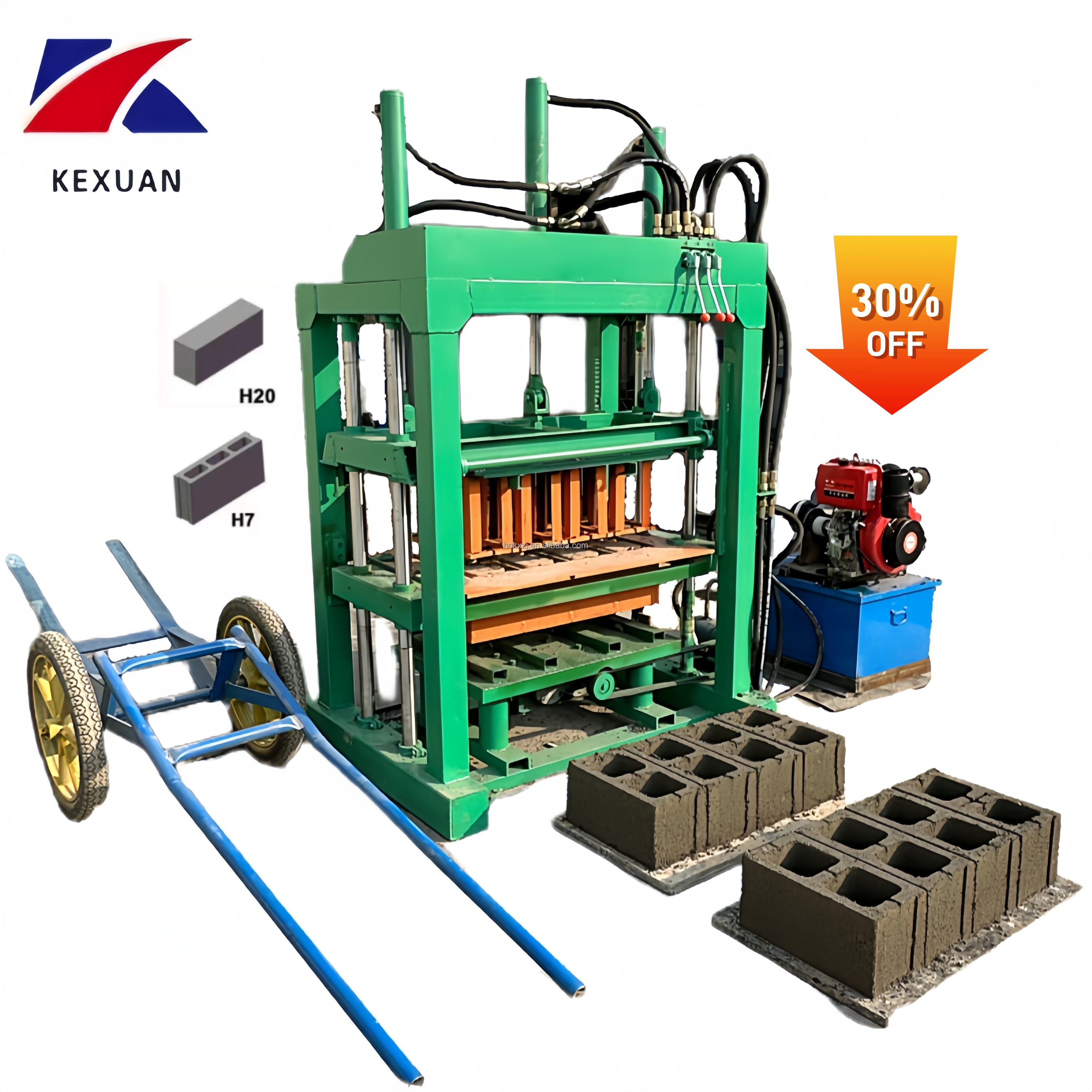 2-45 Diesel Direct Push Brick Machine